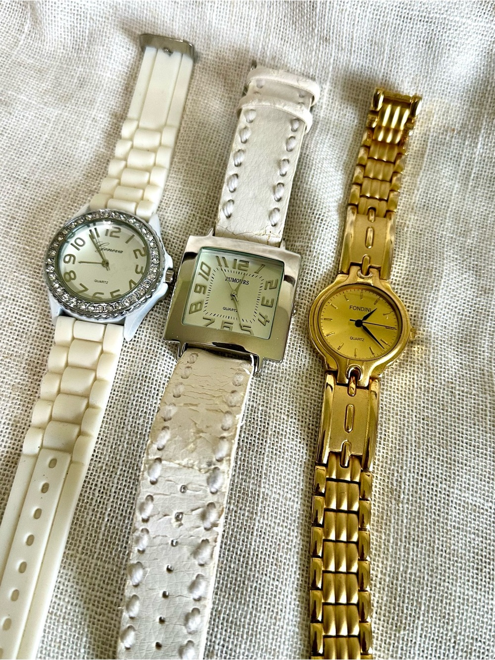 Vintage Watch Lot of 3 Geneva Bling Fondini Gold Rumours Y2K Bundle